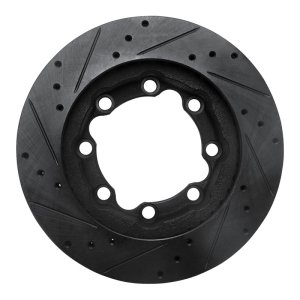 Chevrolet Suburban Brake Rotor (1) - Front Right - R1 Concepts - Drilled & Slotted - Black - `88-`00
